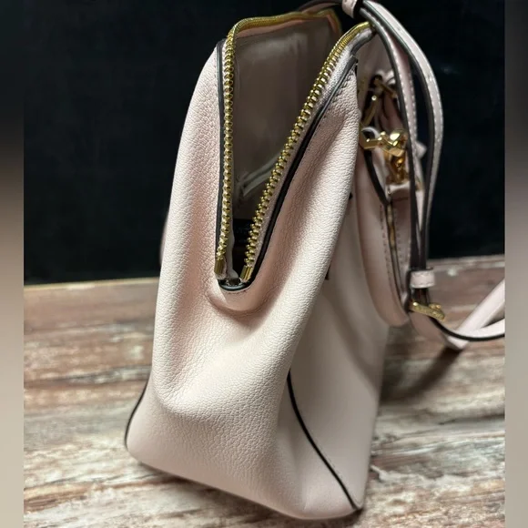 Michael Kors | EUC Charlotte Leather Large Shoulder Bag Purse Satchel, Blush - Picture 7 of 12